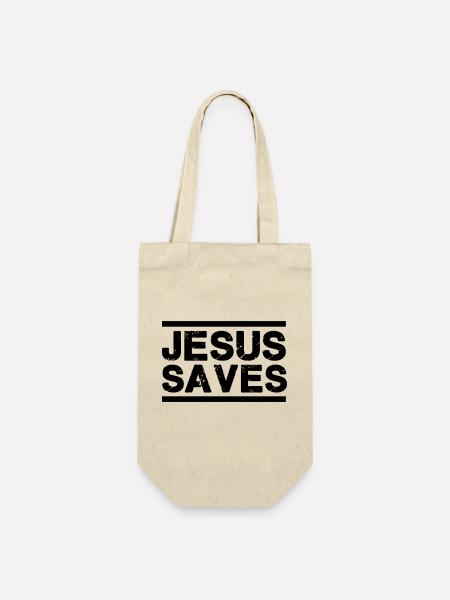 jesus saves - Geschenkbeutel für Flaschen - Natur