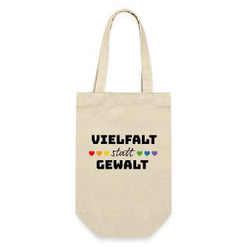 Regenbogenherzchen Vielfalt statt Gewalt LGBT lgbt - Geschenkbeutel für Flaschen - Natur - Vorne