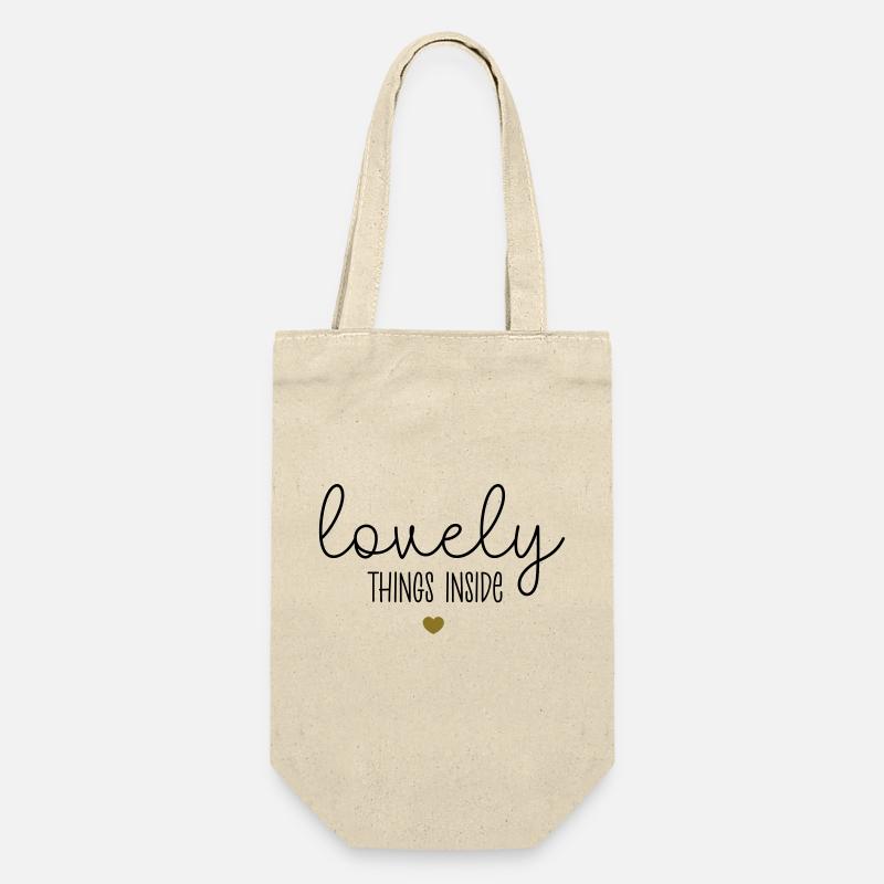 Lovely things inside - Geschenkbeutel für Flaschen - Natur
