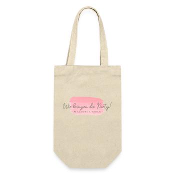 Wir bringen die Party! Frauen Mallorca Spruch - Geschenkbeutel für Flaschen - Natur - Vorne