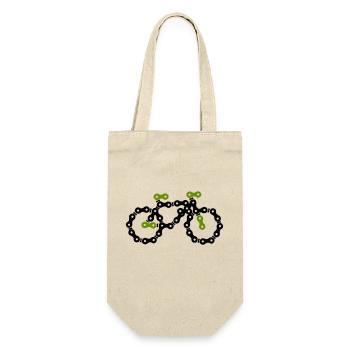 bike - Geschenkbeutel für Flaschen - Natur - Vorne