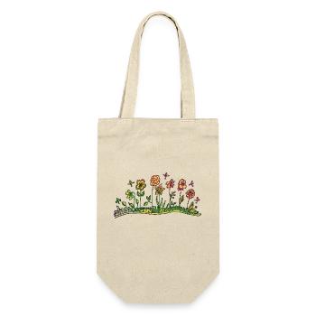 Blumen - Geschenkbeutel für Flaschen - Natur - Vorne