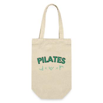 Pilates Verschiedene Positionen - Geschenkbeutel für Flaschen - Natur - Vorne