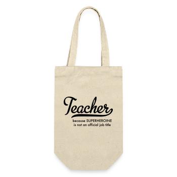 Lehrerin - Geschenkbeutel für Flaschen - Natur - Vorne