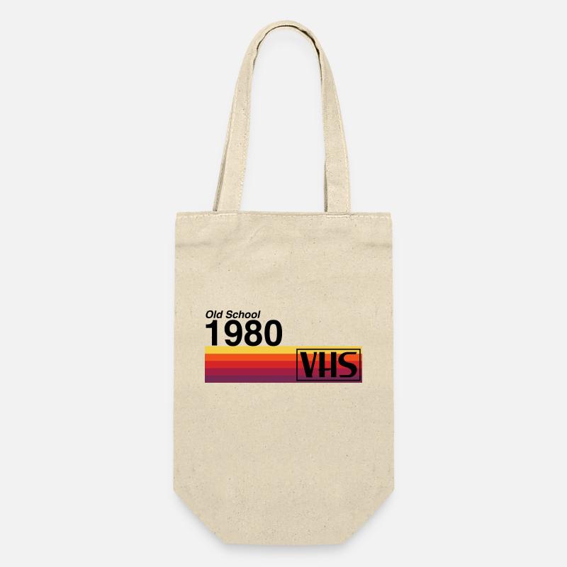 Alte Schule 1980 - VHS - Geschenkbeutel für Flaschen - Natur