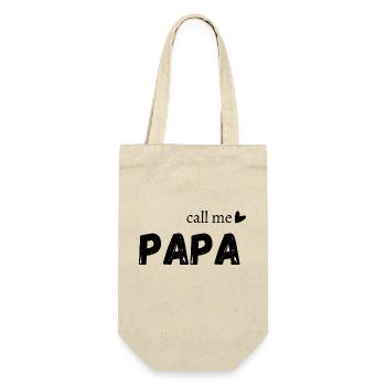Nenn mich Papa - Geschenkbeutel für Flaschen - Natur - Vorne