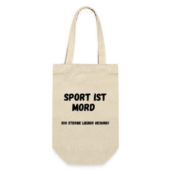 Sport ist Mord Ich sterbe lieber gesund - Geschenkbeutel für Flaschen - Natur - Vorne