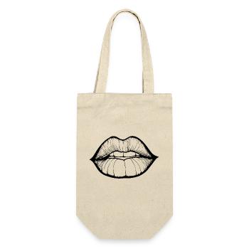 Lips, mouth, kissing lips - Gift Bag for Bottles - nature - Front