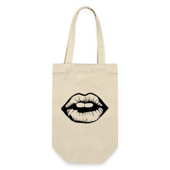 Lips, mouth, kissing lips - Gift Bag for Bottles - nature - Front