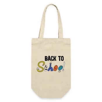 Back to school - Geschenkbeutel für Flaschen - Natur - Vorne