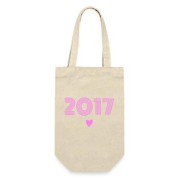 Born in 2017 girl - Gift Bag for Bottles - nature - Front