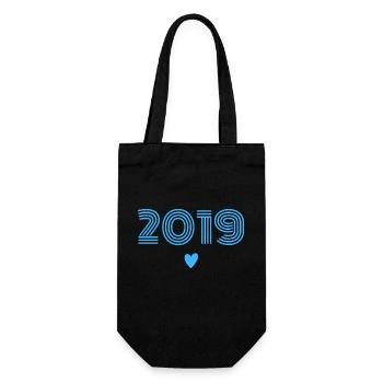 Born in 2019 boy - Gift Bag for Bottles - black - Front