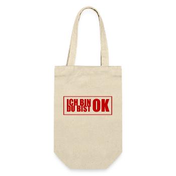 ich bin ok du bist ok - Geschenkbeutel für Flaschen - Natur - Vorne