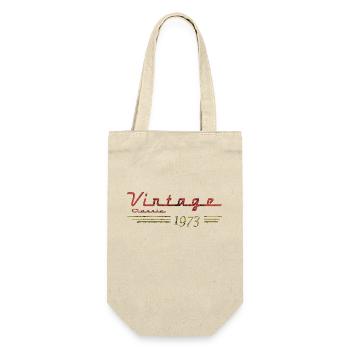50th Birthday vintage retro Born in 1973 Birthday - Gift Bag for Bottles - nature - Front