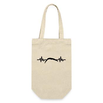 Herzschlag Schwimmer - Taucher Wassersport Athlet - Geschenkbeutel für Flaschen - Natur - Vorne