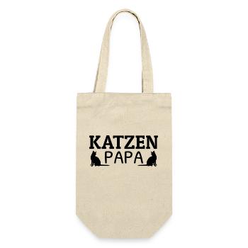 Bester Katzen Papa der Welt Katzenpapa Hauskatzen - Geschenkbeutel für Flaschen - Natur - Vorne