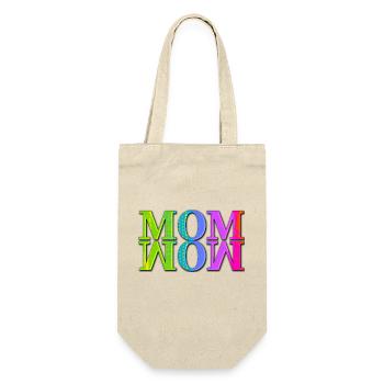 Mama Mom Wow Mothers Day Funny Cute Family Mother - Gift Bag for Bottles - nature - Front