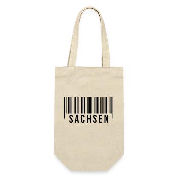 Erzgebirge Strichcode Sachsen - Geschenkbeutel für Flaschen - Natur - Vorne