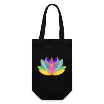 Lotus en fleurs Mandala Design - Sac à bouteille - noir - Devant