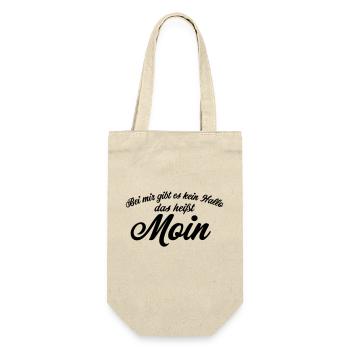 Lustiger Spruch Moin Geschenk - Geschenkbeutel für Flaschen - Natur - Vorne