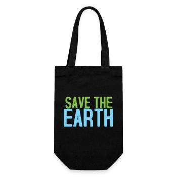 Save The Earth - Geschenkbeutel für Flaschen - Schwarz - Vorne