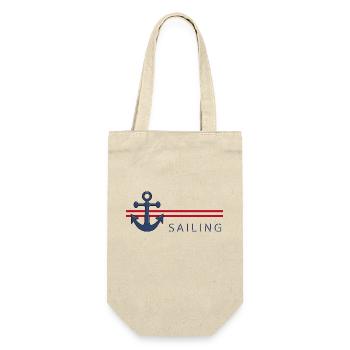 sailing - Geschenkbeutel für Flaschen - Natur - Vorne