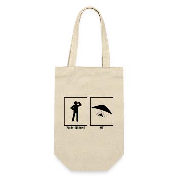 Her Husband - Me - Paragliding Front Vector - Gift Bag for Bottles - nature - Front
