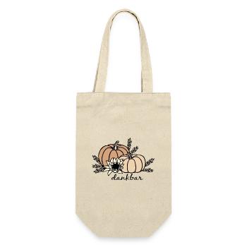 Erntedank Kürbisse Sonnenblume und Getreide - Geschenkbeutel für Flaschen - Natur - Vorne