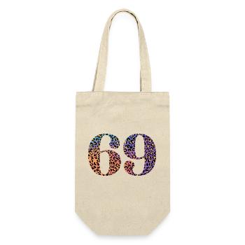 69th Birthday Leopard - Gift Bag for Bottles - nature - Front