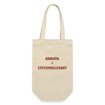 Barista Kaffee Shirt Geschenk - Geschenkbeutel für Flaschen - Natur - Vorne