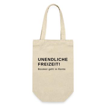 Unendliche Freizeit, Boomer geht in Rente - Geschenkbeutel für Flaschen - Natur - Vorne