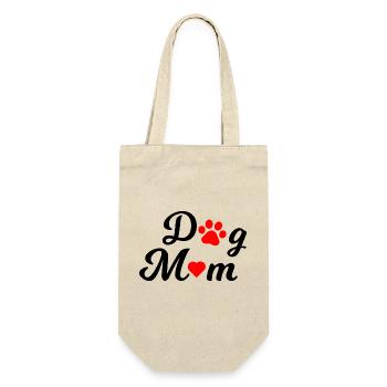 Das Design für alle stolzen Dog Moms - Geschenkbeutel für Flaschen - Natur - Vorne