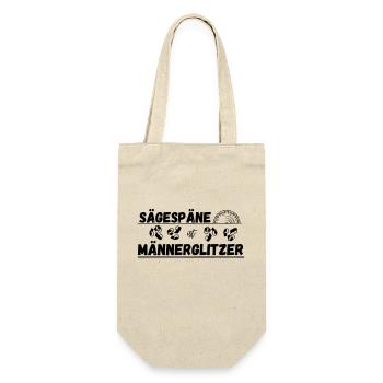 Sägespäne ist männerglitzer - für den Heimwerker - Geschenkbeutel für Flaschen - Natur - Vorne