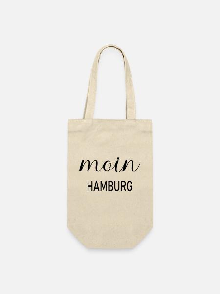 Moin Hamburg - Geschenkbeutel für Flaschen - Natur