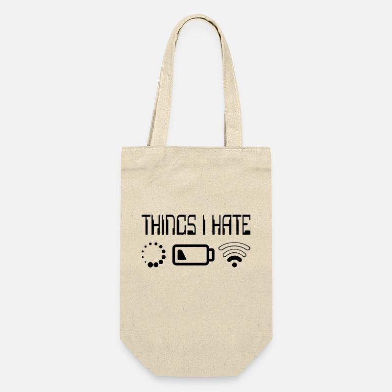 Things I Hate Programmer Outfit Gamer Fun Gift - Geschenkbeutel für Flaschen - Natur