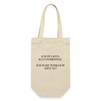 Ich bin kein Besserwisser, ich habe wirklichAhnung - Geschenkbeutel für Flaschen - Natur - Vorne
