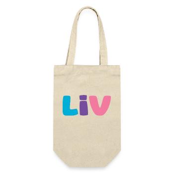 Name - Liv - Geschenkbeutel für Flaschen - Natur - Vorne