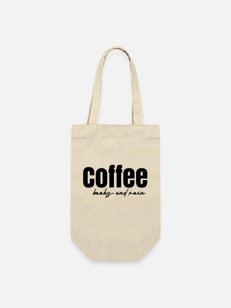 Coffee Books and Rain - Geschenkbeutel für Flaschen - Natur