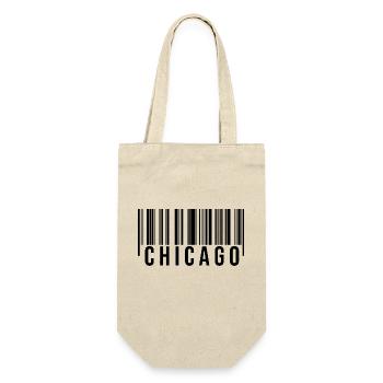 Chicago Barcode - Geschenkbeutel für Flaschen - Natur - Vorne