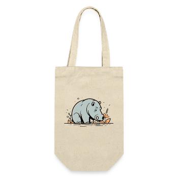 Hippopotamus Cute Comic - Gift Bag for Bottles - nature - Front