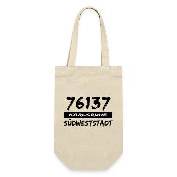 76137 Karlsruhe Südweststadt - Geschenkbeutel für Flaschen - Natur - Vorne