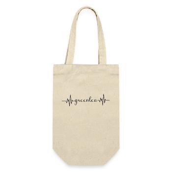 Heartbeat Greentea - Mein Herz schlägt für Tee - Geschenkbeutel für Flaschen - Natur - Vorne