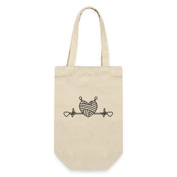 Knitting Seamstress Tailor Knitter Crochet - Gift Bag for Bottles - nature - Front