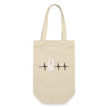 Battement de cœur coton de tulear - Sac à bouteille - nature - Devant