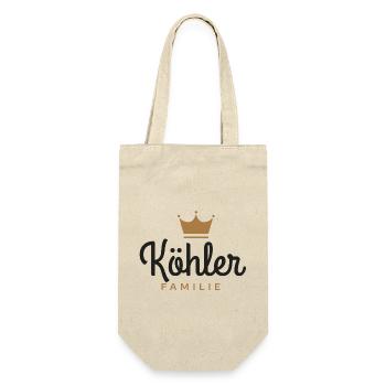 Köhler-Familie - Geschenkbeutel für Flaschen - Natur - Vorne