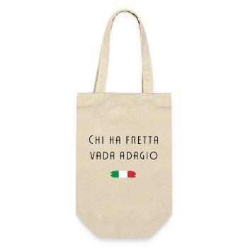 Chi ha fretta vada adagio Italie Cool Dicton - Sac à bouteille - nature - Devant