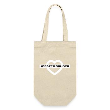 Bester Bruder Herzen Liebe - Geschenkbeutel für Flaschen - Natur - Vorne