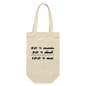 50% mom, 50% dad, 100% me - Gift Bag for Bottles - nature - Front