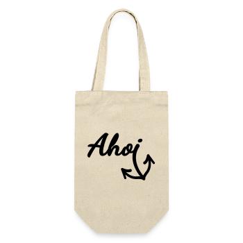 Ahoi (Farbe anpassbar) - Geschenkbeutel für Flaschen - Natur - Vorne