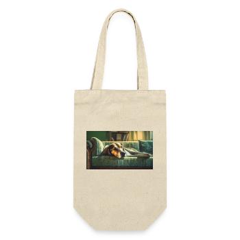 Niedliche Tiere chillen – Hund - Geschenkbeutel für Flaschen - Natur - Vorne